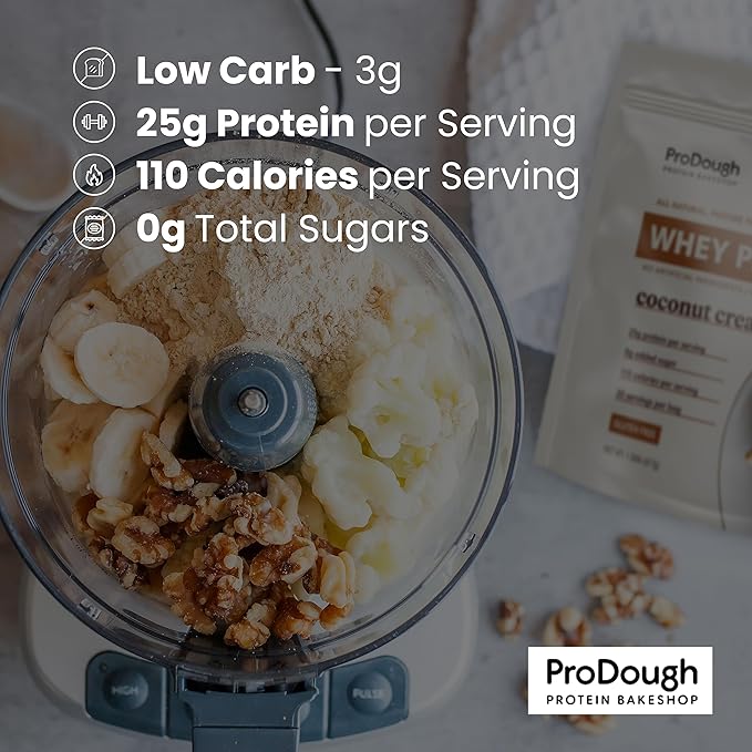 ProDough Gourmet Whey Isolate Hydrolized Protein Powder for Shake Mix- Easy Digest Enzyme Blend, 25g Protein per Serving, Natural Ingredients, Gluten Free, Keto Friendly (Snickerdoodle)