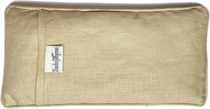 Organic Linen Eye Pillow - Lavender & Flaxseed for Relaxation, Yoga, Stress Relief - Microwavable Heating Pad & Cool Compress - Made in USA - Gifts for Meditation