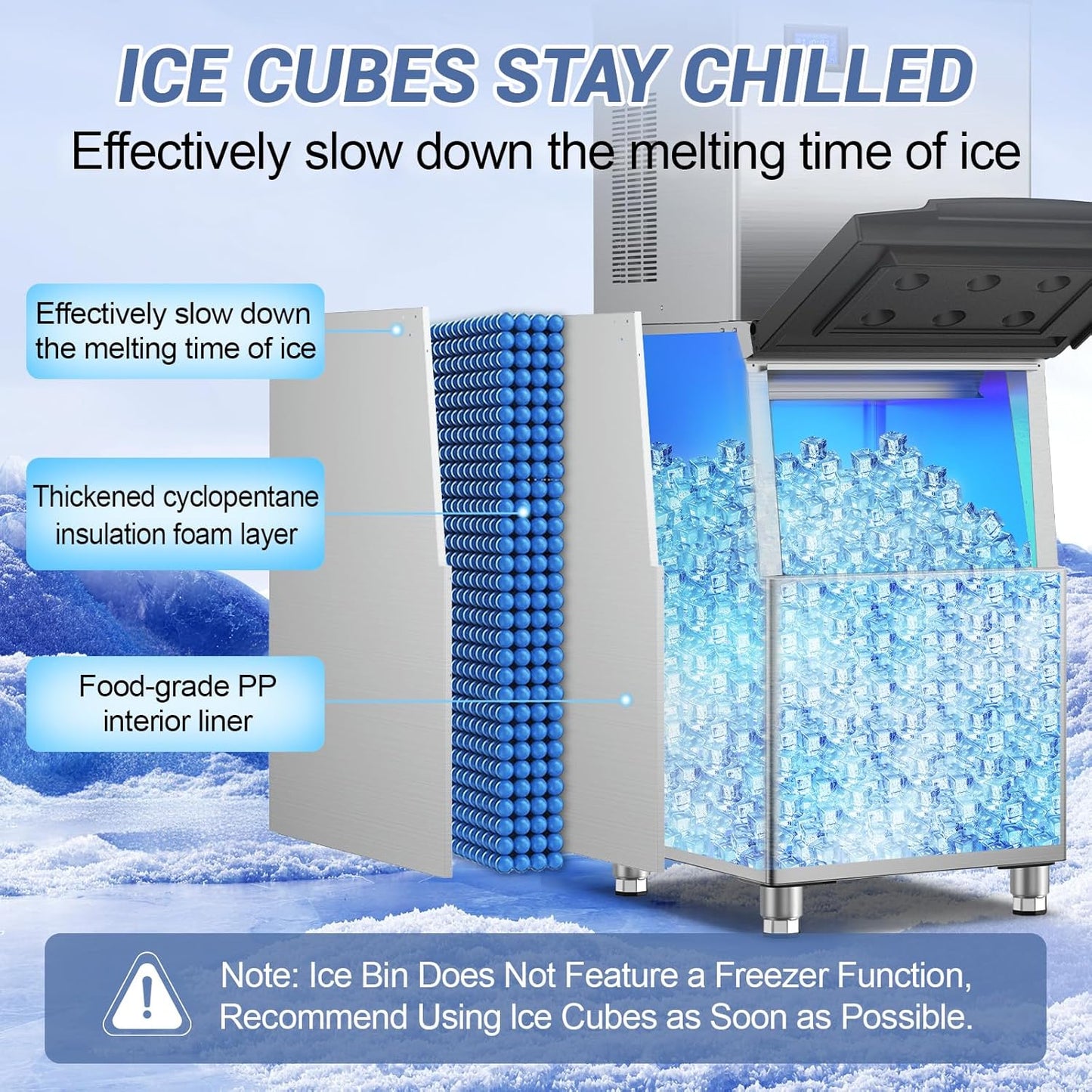 Commercial Ice Maker 600 Lbs/24H Ice Machine Large Capacity Stainless Steel, 182 Ice Trays Industrial Ice Machine, 350 Lbs Storage Commercial Ice Maker Machine Freestanding, Cube Ice Maker Commercial