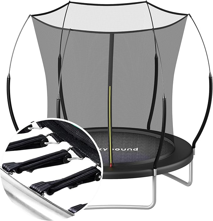 SkyBound 14 FT 12 FT 10FT 8FT 6FT Springless Trampoline for Kids and Adults - Recreational Trampolines with AntiRust Coating - Bungee Cords Outdoor Trampoline for Kids - No-Gap Design Zipper System