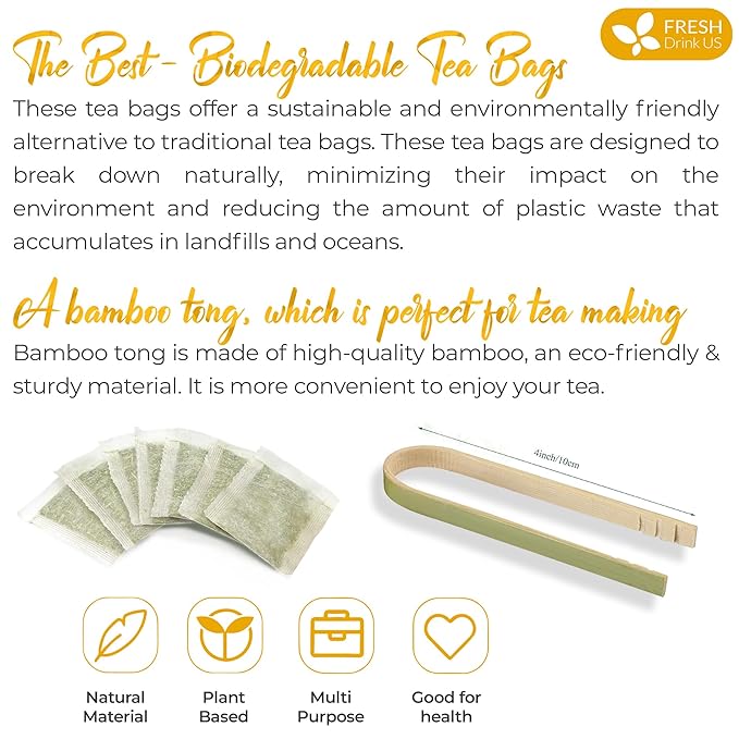 FreshDrinkUS, Premium 55 Fenugreek Tea Bags, 100% Natural & Pure from Fenugreek. Fenugreek Herbal Tea. Made with Natural Material Tea Bags. No Sugar, No Caffeine, No Gluten, Vegan.