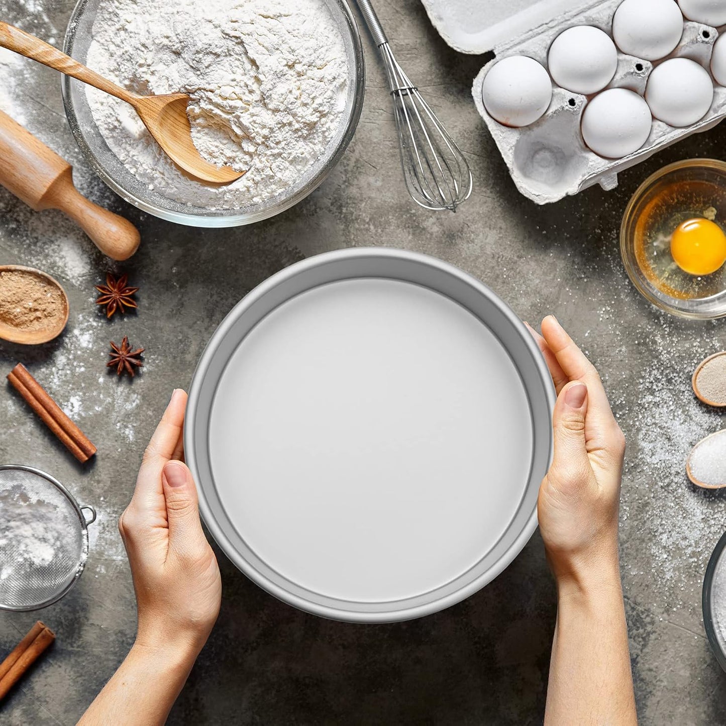 LAST CONFECTION 2-Piece Round Cake Pan Set - 6" x 2" Deep Aluminum Pans