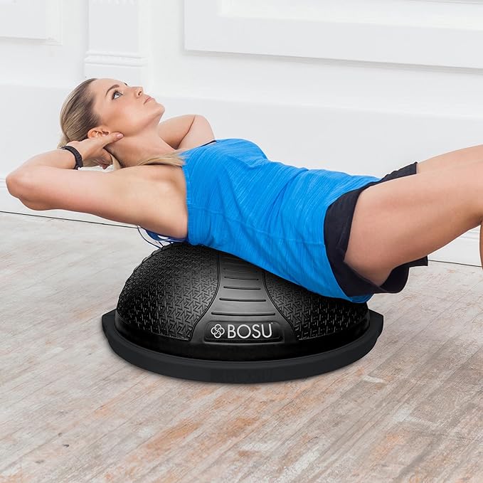 BOSU NexGen 25IN Home Fitness Exercise Gym Strength Flexibility Balance Trainer with Rubberized Non Skid Surface and Hand Air Pump