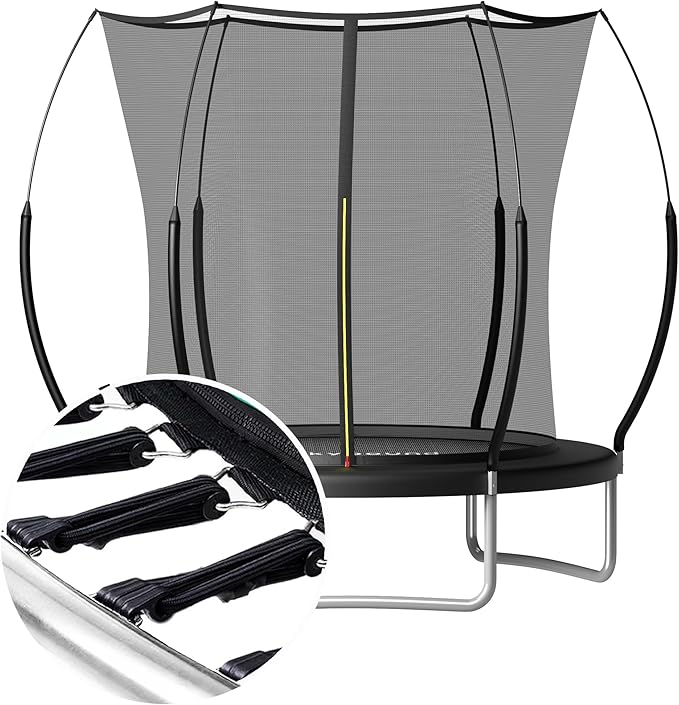 SkyBound 14 FT 12 FT 10FT 8FT 6FT Springless Trampoline for Kids and Adults - Recreational Trampolines with AntiRust Coating - Bungee Cords Outdoor Trampoline for Kids - No-Gap Design Zipper System