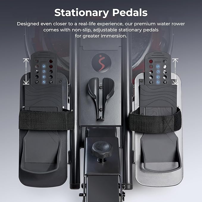 Sunny Health & Fitness Flip & Foldable Rowing Machine for Home w/Extended Slide Rail, Full-Body Workout, Low-Impact, Optional Extra Long Rail, Quiet Rail Cover, Water Motion and Free SunnyFit App