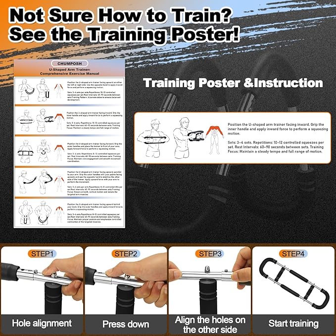 Twister Arm Trainer, 20-60lbs Adjustable Resistance Arm Trainer for Men&Women, Chest Workout Equipment Exercise Equipment for Home, Build Chest Clip Muscle Arm Strength Portable Workout Equipment