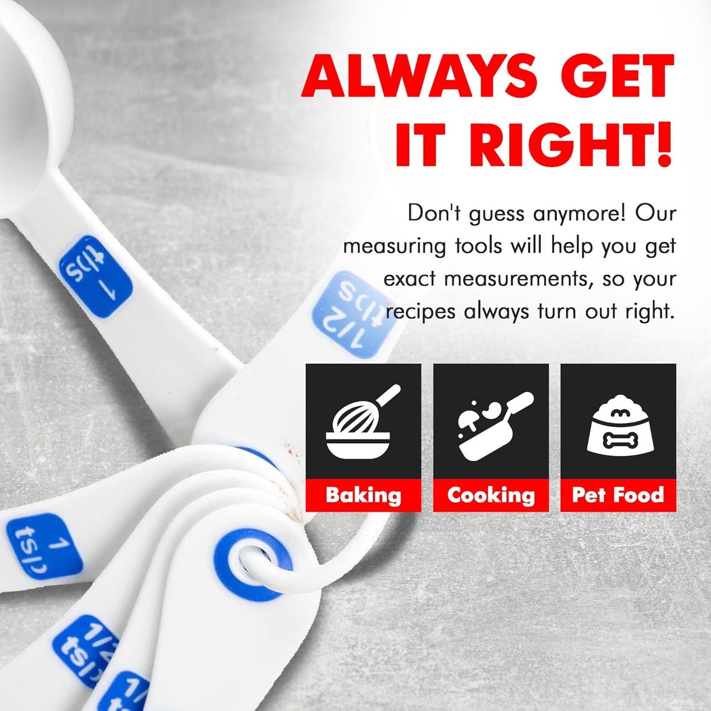 Chef Craft Easy to Read Plastic Measuring Cup Set, 10 Piece, white