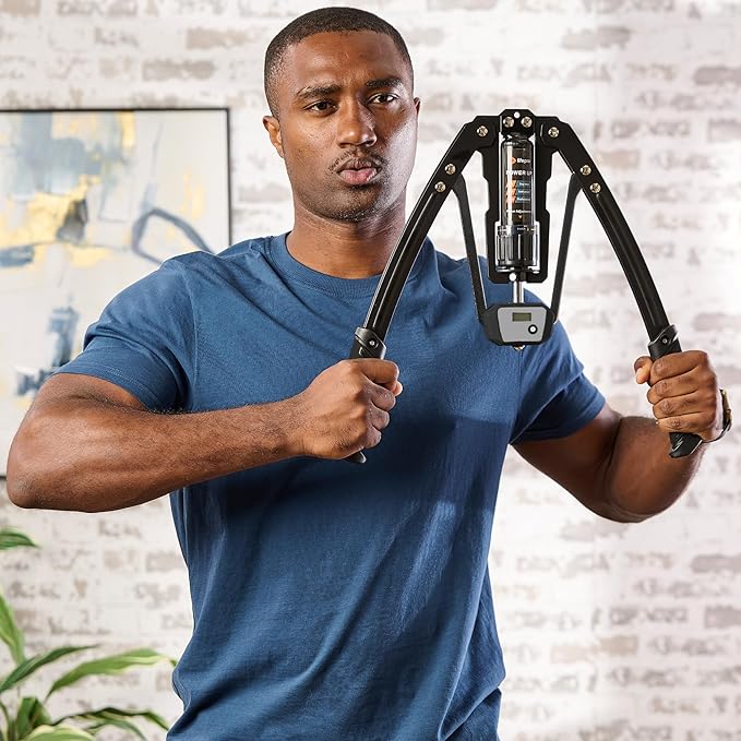 Lifepro Hydraulic Power Chest Expander and Arm Twister Trainer Exerciser - Adjustable 22-440lb Resistance, Smart Rep Counter - Home Gym Workout Equipment for Upper Body Strength Training