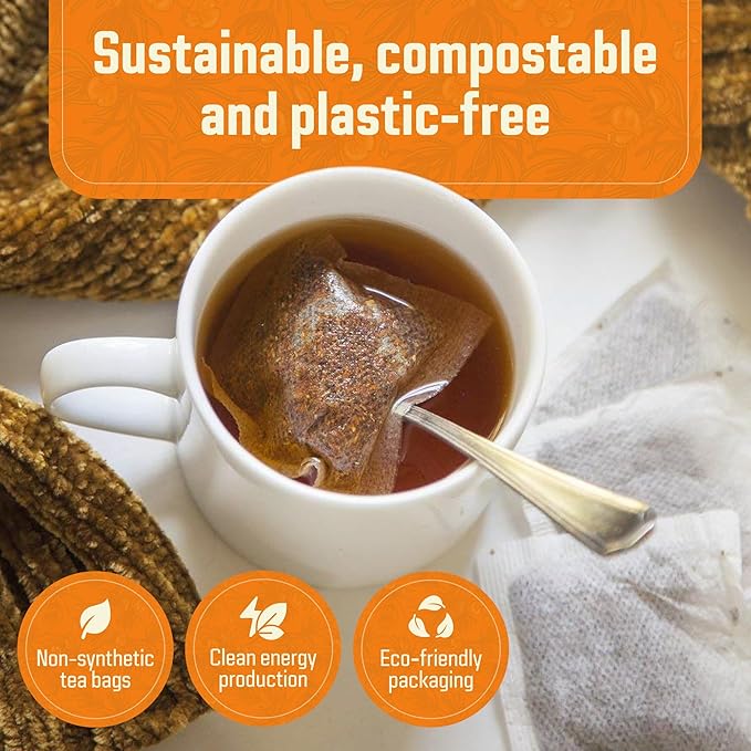 Cederberg Tea Company Caramel Mandarin Orange Rooibos Tea Bags - Made with Organic Red Rooibos Tea, South African Herbal Tea, Naturally Caffeine Free Tea, Small Batch - Select Blend Non-GMO, Premium Leaf, Antioxidant-Rich, 30 Count