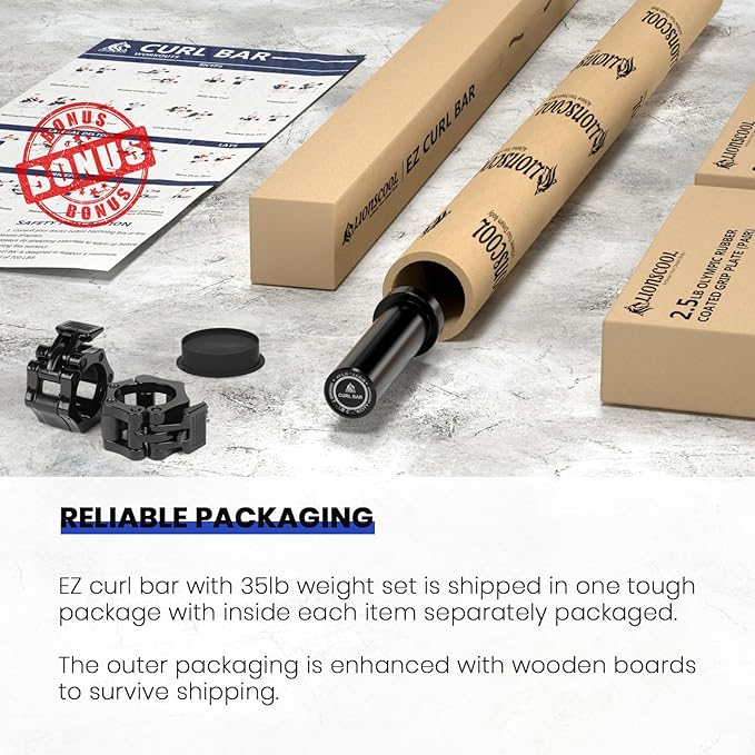 LIONSCOOL Premium 4ft/4.9ft/6ft Barbell for Strength Training and Olympic Weightlifting, 2 Inch Bar for Squats, Curls, Deadlifts, Presses, Hip Thrusts, 350lbs/500lbs/700lbs Weight Capacity