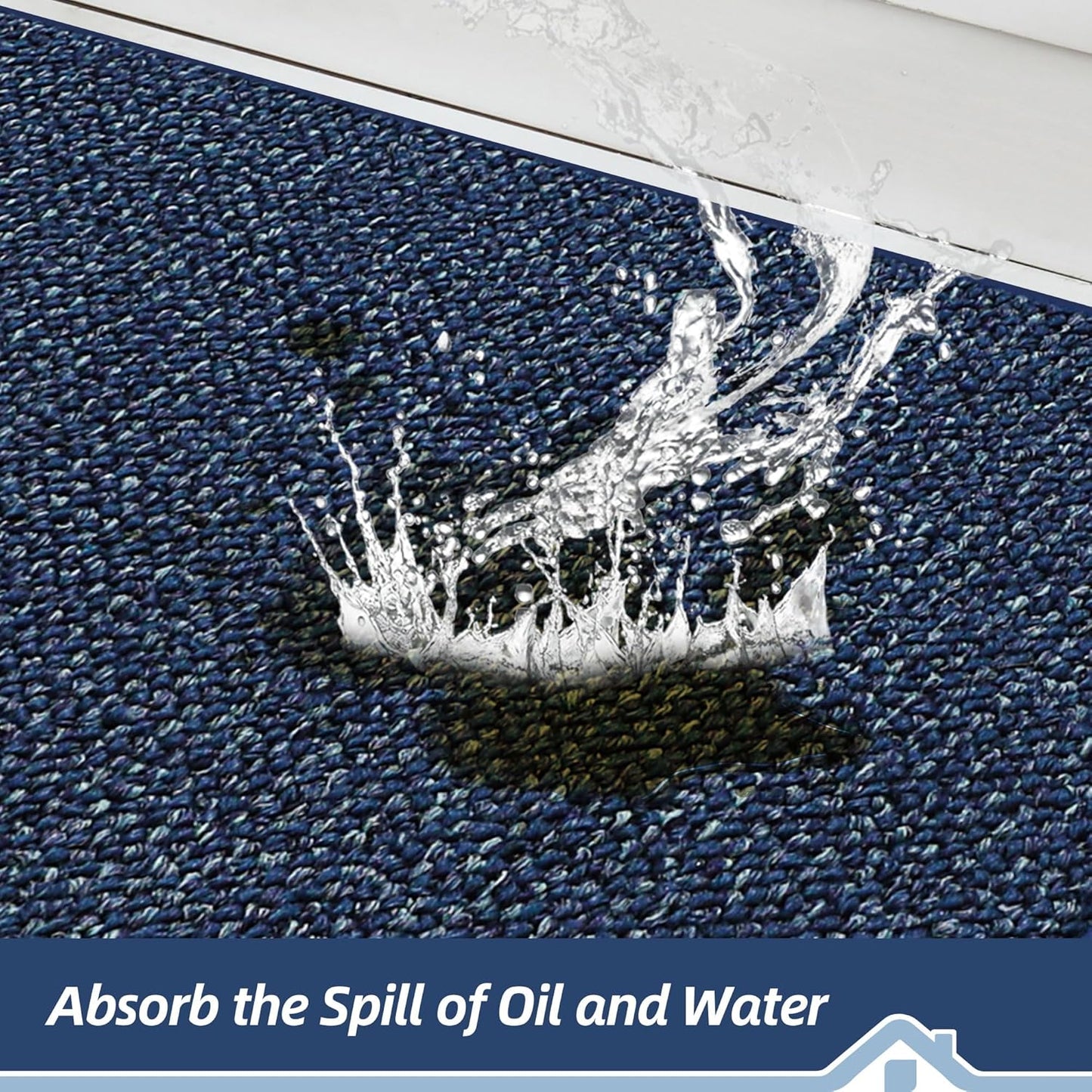 BEQHAUSE Kitchen Rugs 20"x32", Non-Slip Kitchen Mats for Floor, Super Absorbent and Stain Resistant Kitchen Rugs, Machine Washable Rugs for Kitchen, Hallway, Laundry & Sink, Blue