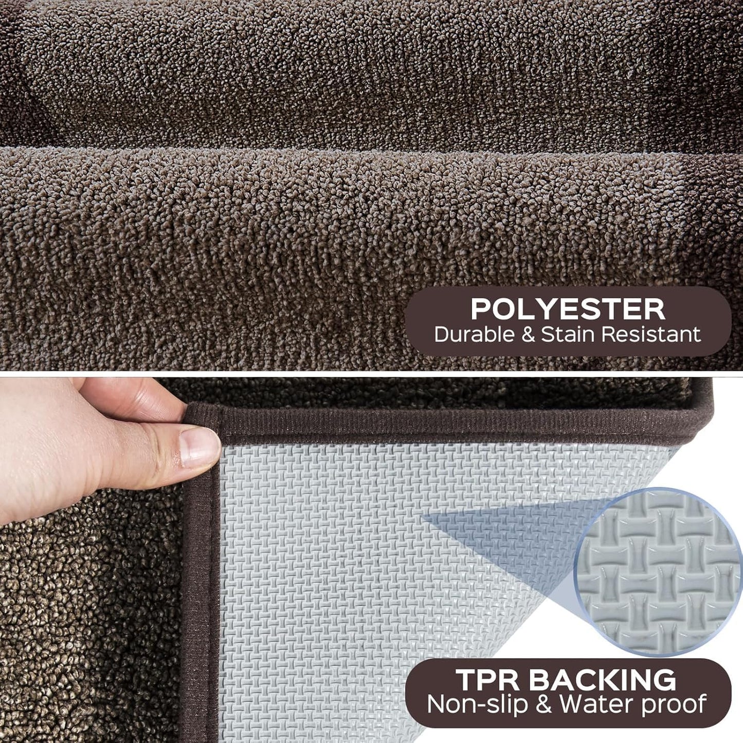 Machine Washable Kitchen Rug 24" x 96", Non Slip Kitchen Mat for Floor, Absorbent Entrance Runner Rug for Bedroom, Hallway, Bathroom, Door (Roll Packing)