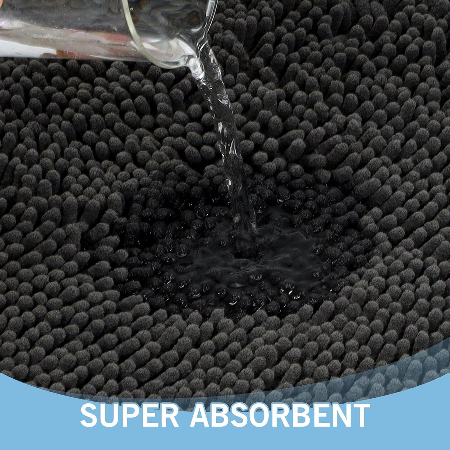 Amyracel Dirt Trapping Door Mat, 36" x 72" Large Absorbent Dog Door Mat for Muddy Paws, Quick Dry Non Slip Chenille Mud Mat for Dogs, Machine Washable Entry Indoor Entryway Rug for Inside Floor