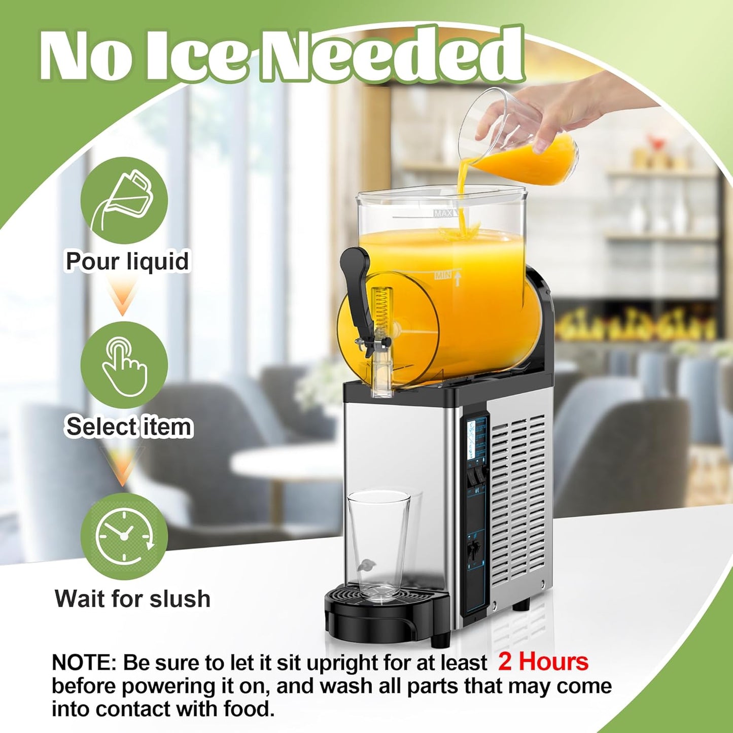 Commercial Slushie Machine, Slushy Machine for Home, 12L Slushie Maker Frozen Drink Maker, No Ice Need, Slush Cocktail Margarita, Smoothie Machine, Kitchen Appliances, Party Bar Amusement Park