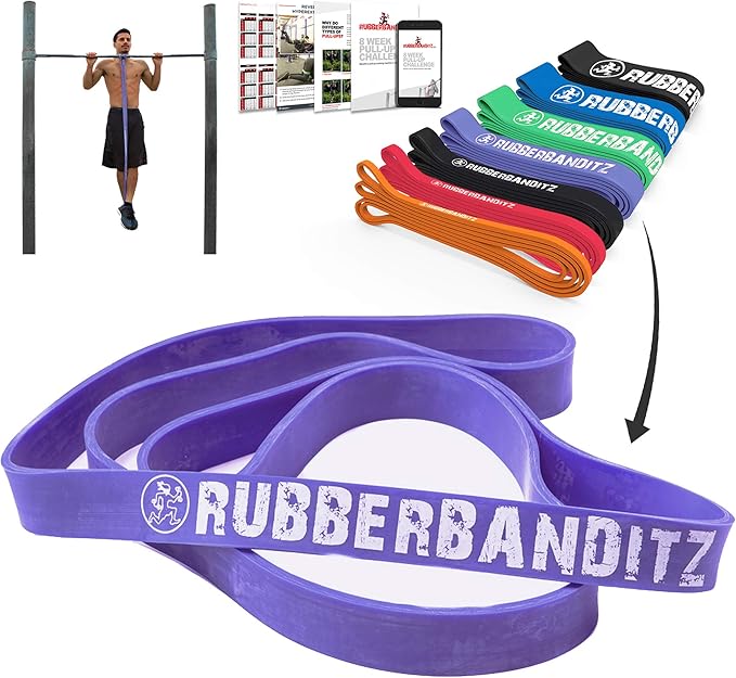Rubberbanditz Pull Up Assist Resistance Bands Heavy Duty Loop Exercise Workout Bands for Powerlifting, Mobility, and Stretching