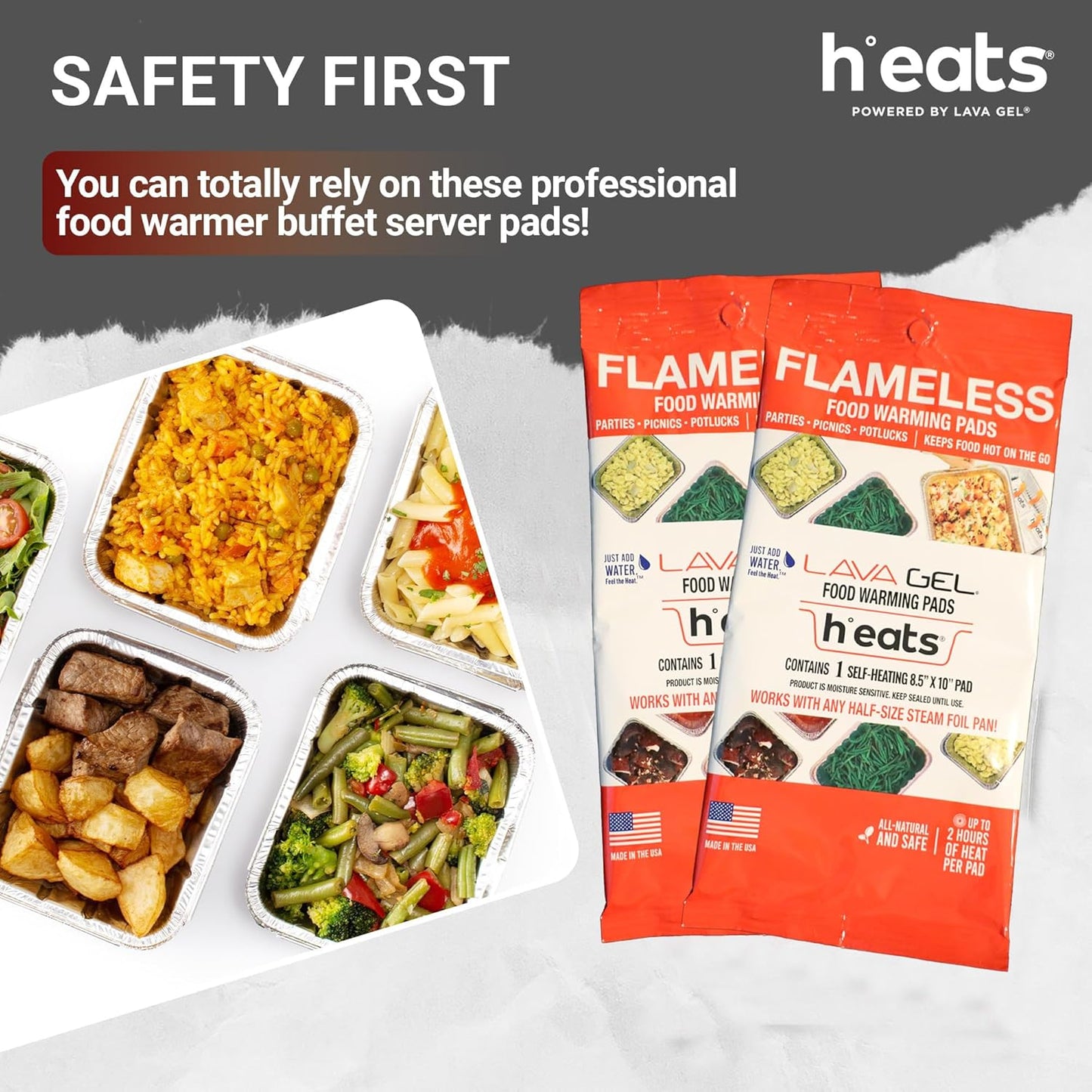 Flameless Food Warming Pads (12 Pack) - Food Warmers for Parties Buffet Disposable - Party Buffet Servers and Warmers for Half Size Pans - Heating Pads for Chafing Dish- Must-Have Catering Supplies