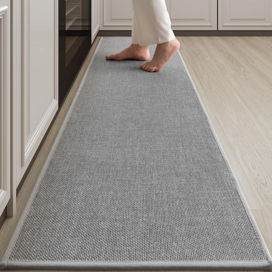 tchdio Kitchen Mats for Floor, Rubber Backed Kitchen Rugs Non Slip Washable, Superior Absorbent Kitchen Runner Rug Easy to Clean, Comfort Kitchen Floor Mat Front of Sink (Grey, 20" × 70")