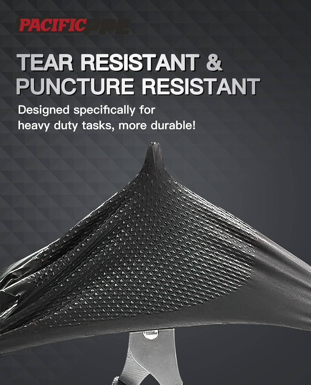 PACIFIC PPE 8 Mil Heavy Duty Black Nitrile Gloves, Food Safe, Latex Free, Mechanic, Fully-Diamond Textured Grip Industrial Disposable Gloves, X-Large