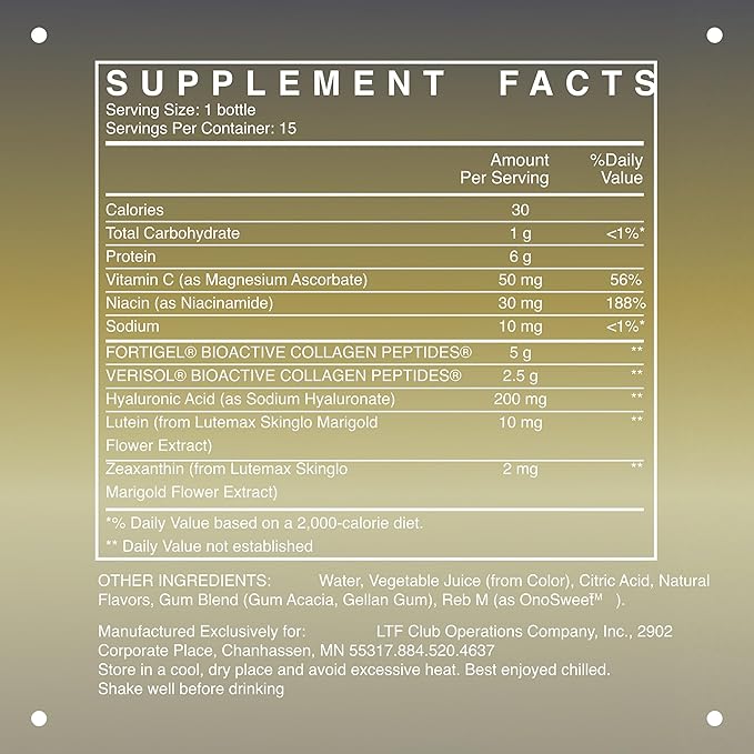 LTH Rewind Collagen Elixir - Trusted by Life Time Fitness Members - with Collagen Peptides, Hyaluronic Acid & Antioxidants - Supports Hair, Skin, Joint & Bone Health - Berry-Sorbet, 30 ml (15 Pack)