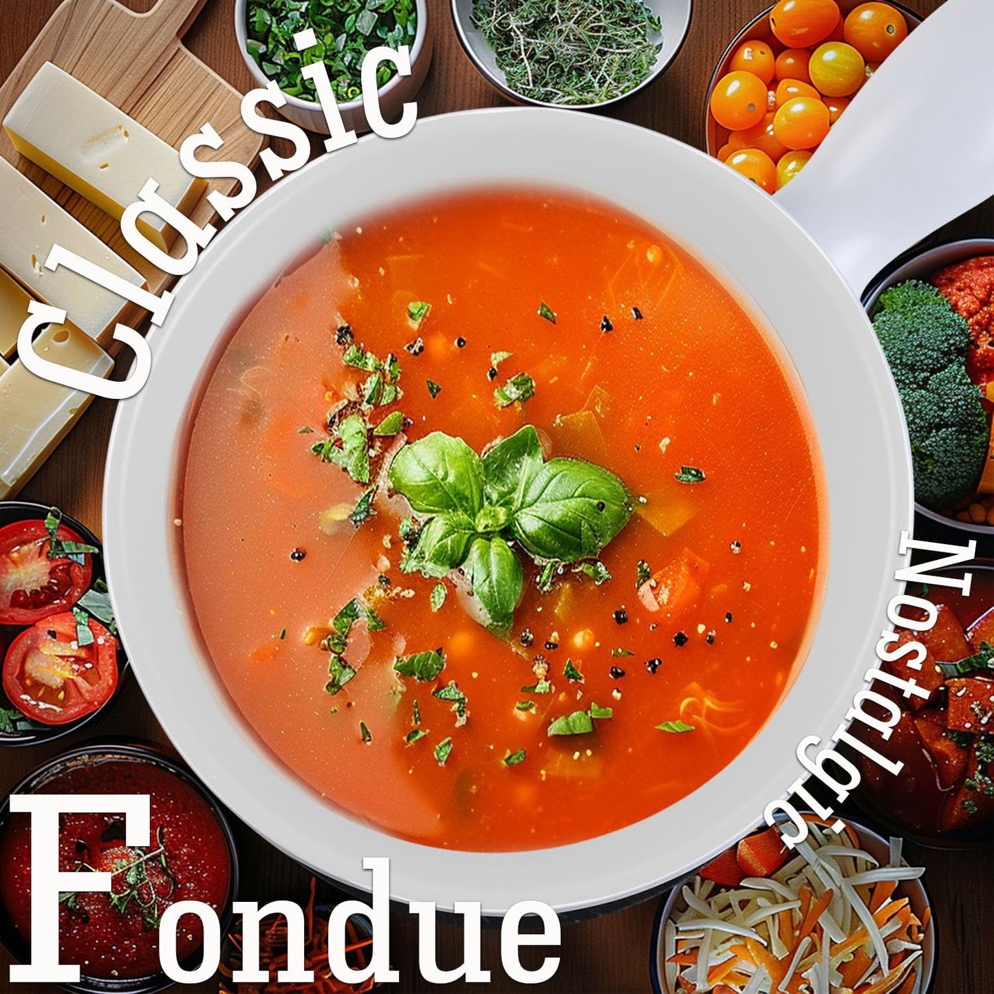 Artestia Swiss Fondue Set for Party - 2L Large Capacity Cheese Fondue Pot Melting Chocolate, Ceramic Fondue Pot, 6 Fondue Forks, Christmas, Wedding Gifts (AR-83107 (Ice Dancer))