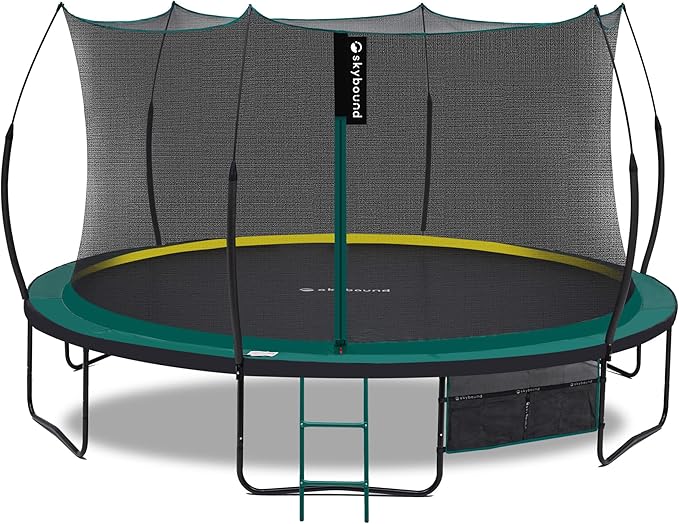 SkyBound 14 FT 12 FT 10FT 8FT 6FT Springless Trampoline for Kids and Adults - Recreational Trampolines with AntiRust Coating - Bungee Cords Outdoor Trampoline for Kids - No-Gap Design Zipper System