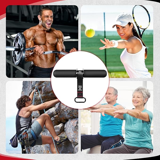 FitBeast Forearm Strengthener & Forearm Exerciser, Wrist Roller with Thicker Handle, Forearm Strength Trainer with Adjustable Strap - Ideal for Grip Strength, Muscle Building, Rehabilitation