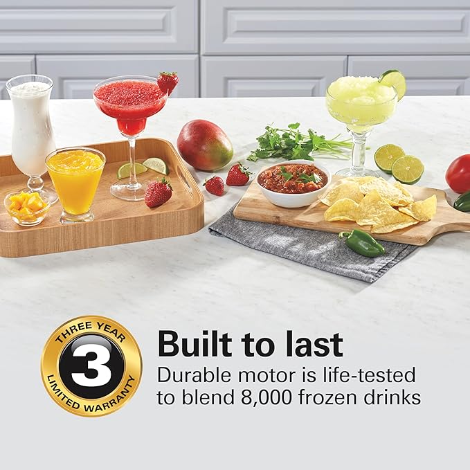 Hamilton Beach Wave Crusher Blender For Smoothies With 40 Oz Glass Jar and 14 Functions, Ice Sabre Blades & 700 Watts for Consistently Smooth Results, Black + Stainless Steel (54221)