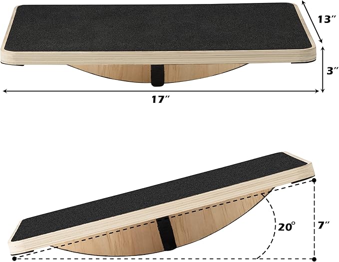 Multi-Optional Wooden Balance Board for all kind of balance tranning, Extra-Large Anti-Slip Wobble, Rocker and Plank Board for Balance and Core Training, Balancing Board for Under Desk