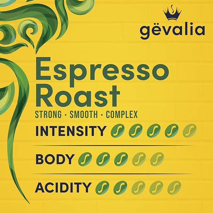 Gevalia Espresso Roast Dark 100% Arabica Ground Coffee , 12 oz Bag (Pack of 2)