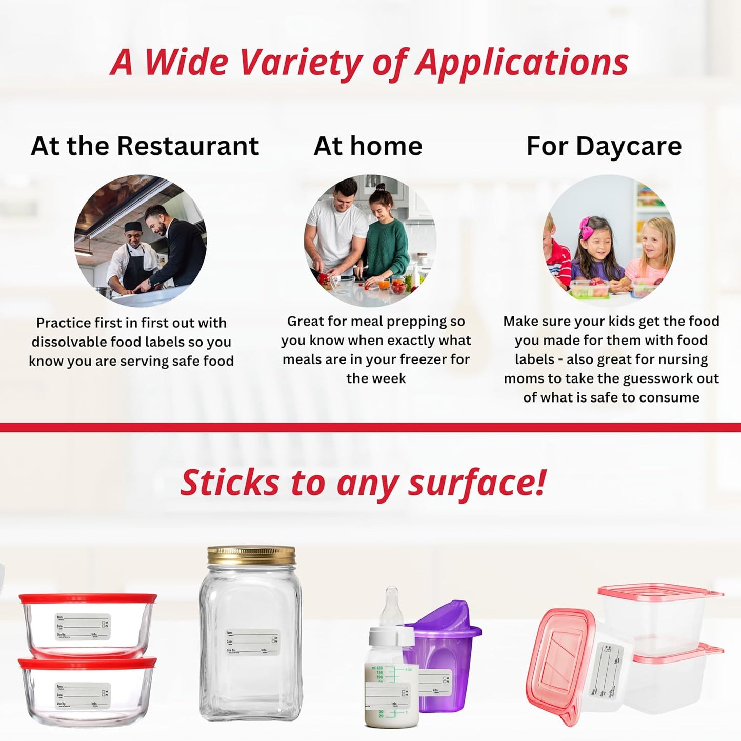 2x1 Dissolvable Food Labels, 1000 Label Stickers, Bottle Labels for Storage Bins, Sticker Labels for Food containers, (1000, Blank)