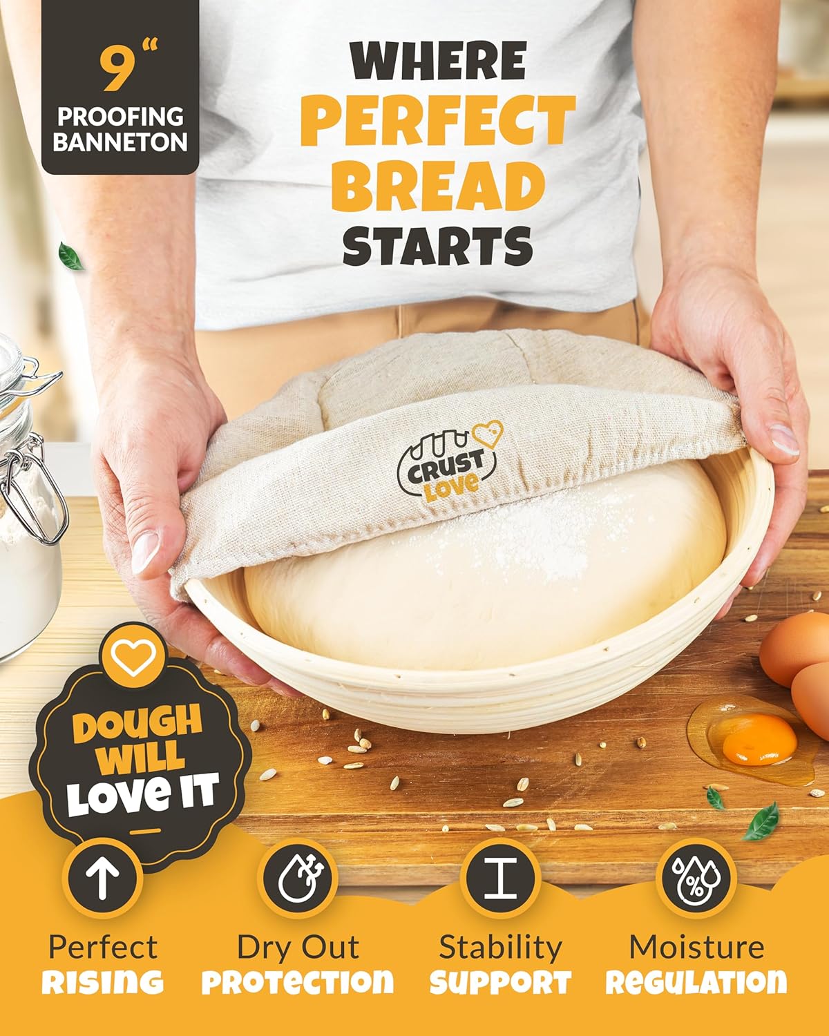 Dutch Oven Bread Baking - 5QT Enamel Bread-Dome - incl Sourdough Bread-Baking Suppliers like Dough Whisk Scoring Lame etc Bread-Oven Cast Iron for Sour dough Bread-Pan with Lid, Bread-making