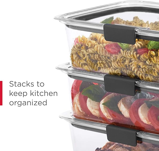 Rubbermaid Brilliance BPA Free 44-Piece Food Storage Containers Set Airtight Leak-Proof with Lids for Meal Prep Lunch and Leftovers