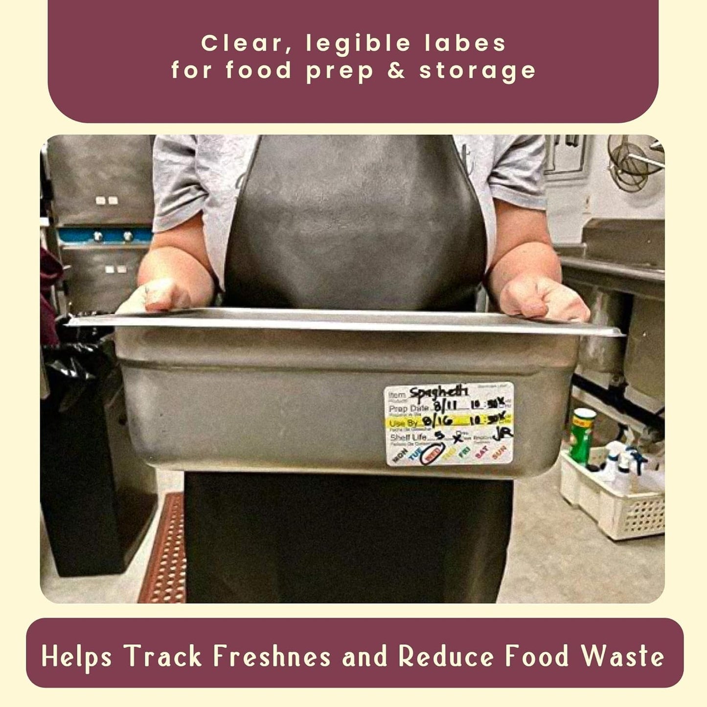 InStockLabels Dissolvable Food Labels - 2” x 3” (500 Labels) - Rotation Food Stickers for Kitchen & Restaurant Supplies - Ideal for Jar, Containers and Freezer Storage, Kitchen Stickers