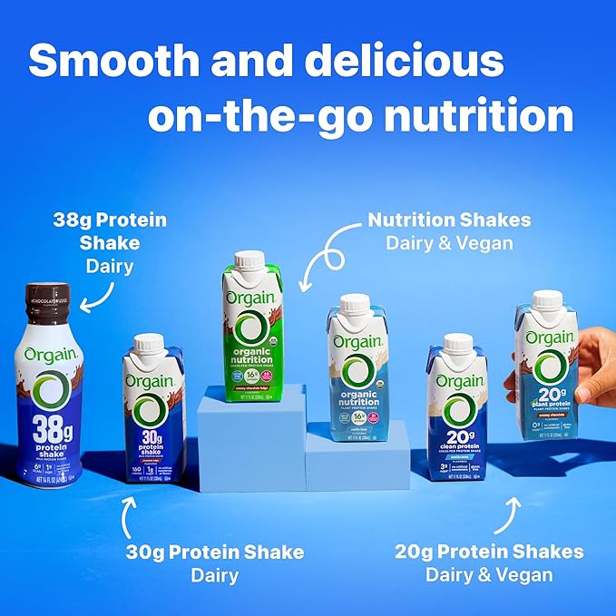Orgain 30g High Protein Shake, Dairy Isolate Milk Protein, Chocolate Fudge, 6g BCAAs, 1g Sugar Per Serving, Meal Replacement, Ready to Drink, Keto Friendly, Gluten-Free 11 Fl Oz (Pack of 12)