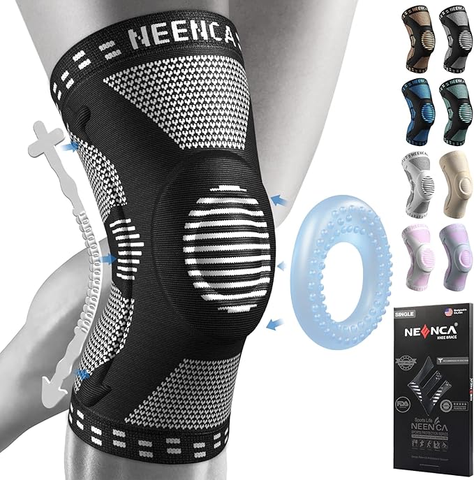 NEENCA Professional Knee Brace for Pain Relief, Medical Knee Support with Patella Pad & Side Stabilizers, Compression Knee Sleeve for Meniscus Tear, ACL, Joint Pain, Runner, Workout - FSA/HSA Eligible
