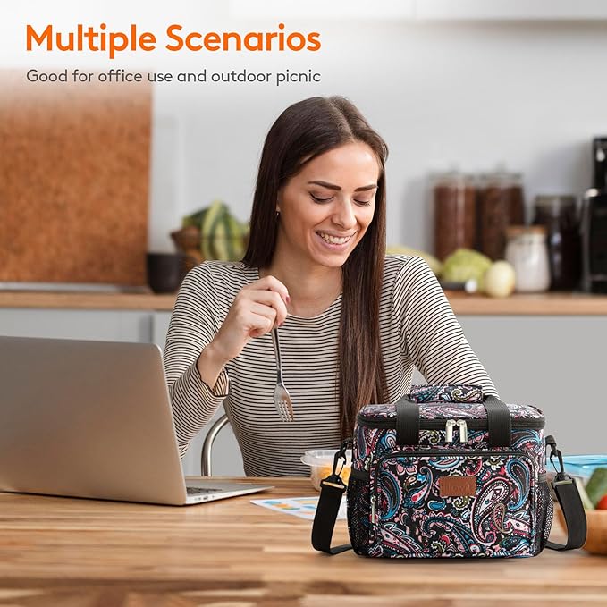 Lifewit Medium Lunch Bag Insulated Lunch Box Soft Cooler Cooling Tote for Adult Men Women, Burgundy 12-Can (9L)