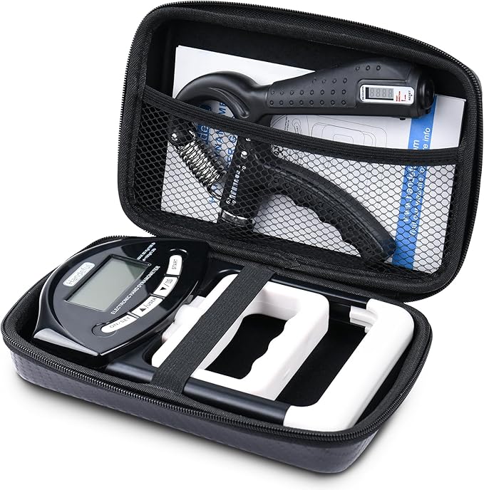 Handeful Grip Strength Tester Trainer - Dynamometer Handgrip Measurer Meter, Handheld Strengthener Exerciser for Sports, School, and Home Use (198Lbs / 90Kgs)