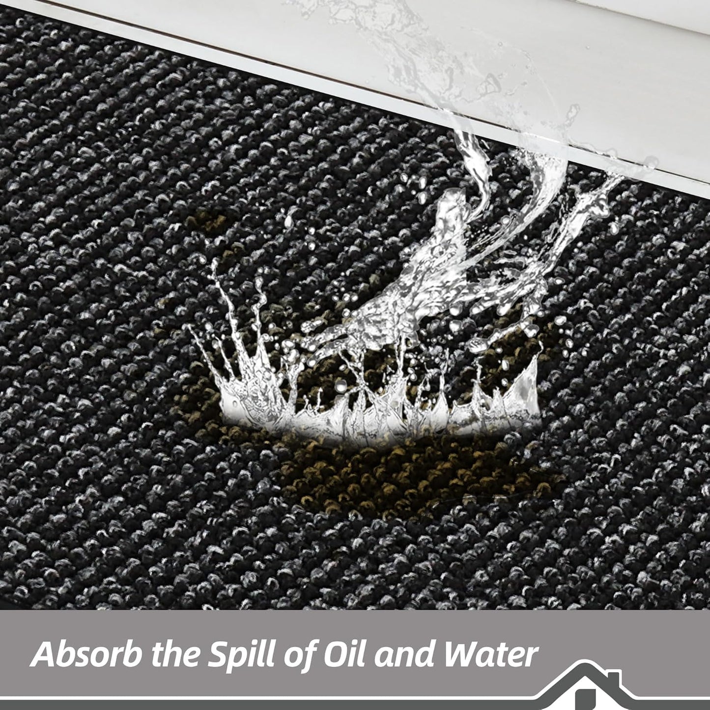 BEQHAUSE Kitchen Runner Rugs 20"x48", Non-Slip Kitchen Mats for Floor, Super Absorbent and Stain Resistant Kitchen Rug, Machine Washable Rugs for Kitchen, Hallway, Laundry & Sink, Black