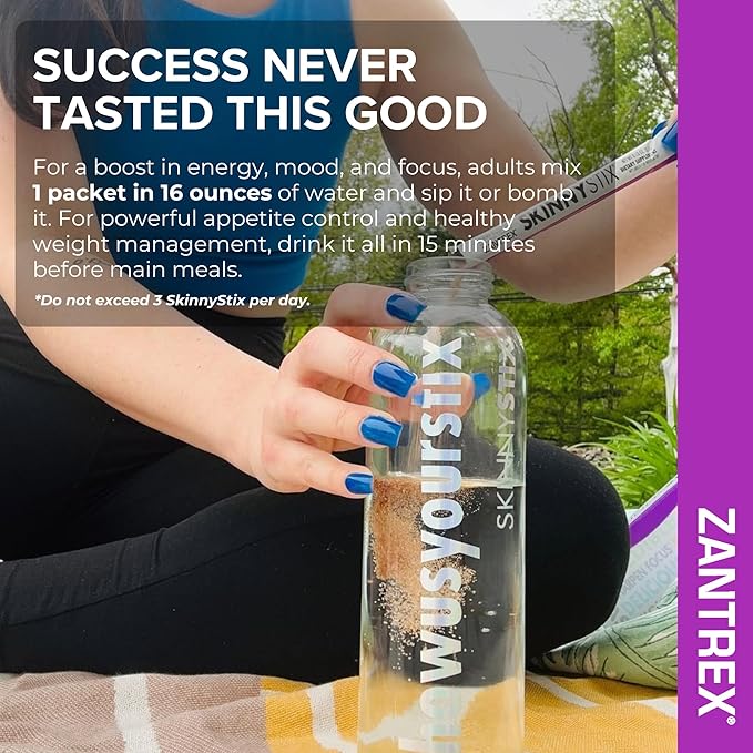 SkinnyStix Berry Fusion GLP-1 Support Powder Energy Drink, Metabolic Support, Appetite Control, Natural Energy Boost | 15 Single-Serving Packets