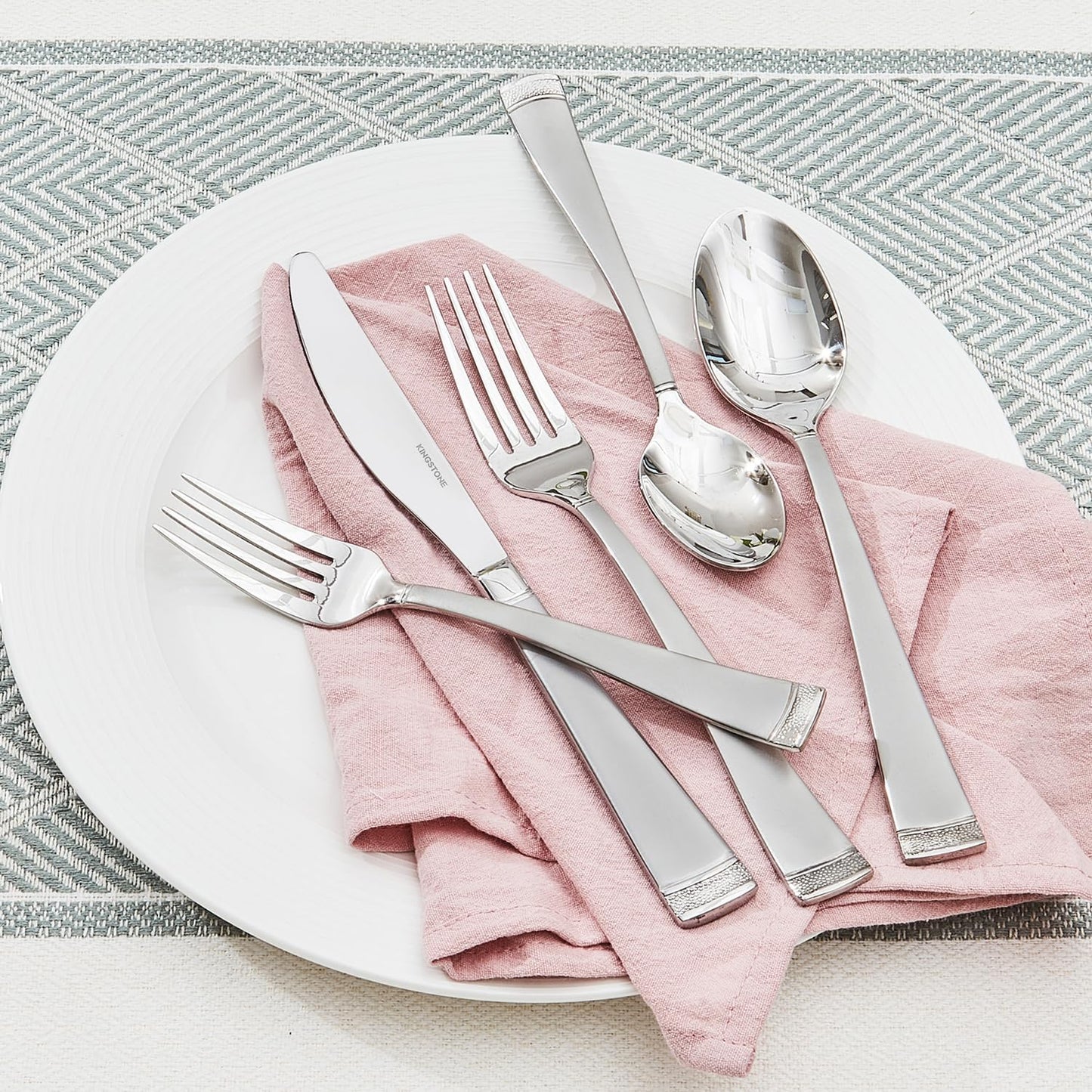 KINGSTONE Silverware Set, 30-Piece Flatware Set for 6, 18/10 Stainless Steel Cutlery Set with Bead Edge, Utensil for Kitchen, Home, Party, Wedding, Mirror Polished, Dishwasher Safe