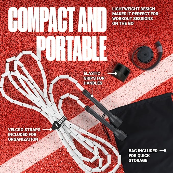 Sportbit Elite Beaded Jump Rope - Adjustable Speed Rope for Fitness, CrossFit, Boxing - Tangle-Free, Lightweight