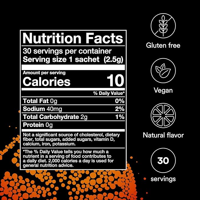 MitoQ Longevity Cellular Water Daily Powdered Drink Mix Natural Orange Flavor - Mitochondria-targeted Antioxidant - Cell Energy and Metabolism for Better Aging (Orange, 30 Packets)