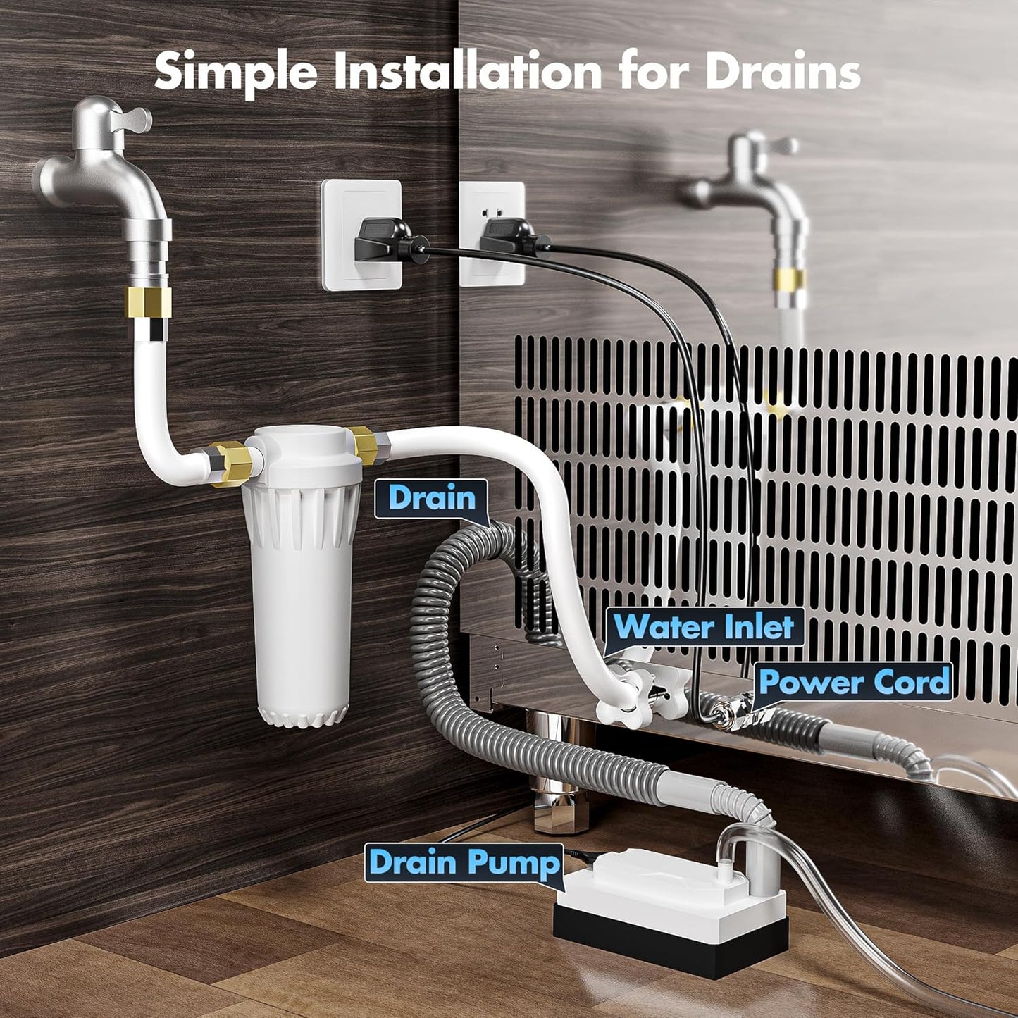 Commercial Ice Maker Machine 260LBS/24H, 26’’ Under Counter Ice Machine with Storage Bin, ETL Approved Ice Maker for Restaurant/Bar/Home, Air Cooled/Clear Ice Cubes/Stainless Steel