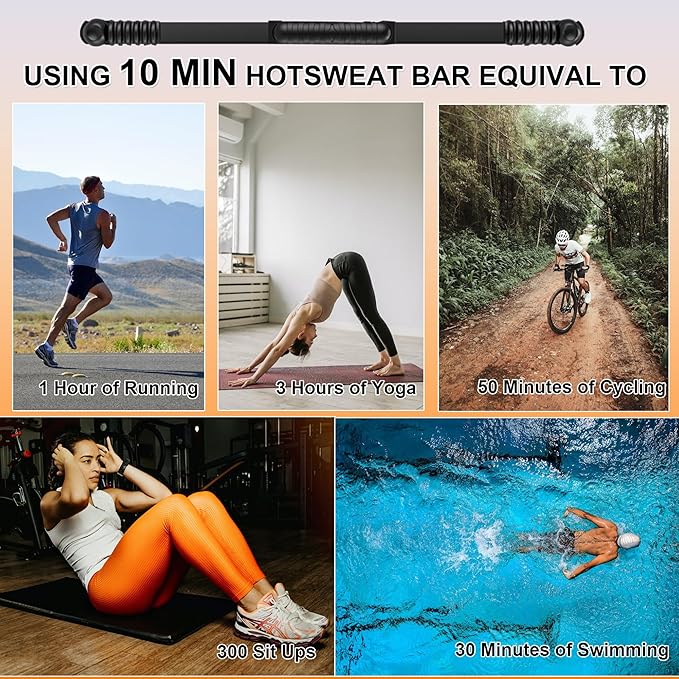 Elastic Fitness bar, Weight bar, Core Strength Training, Arm Twister, Home Gym Workout, Suitable for Men, Women Body Shaping and Fat Burning Training