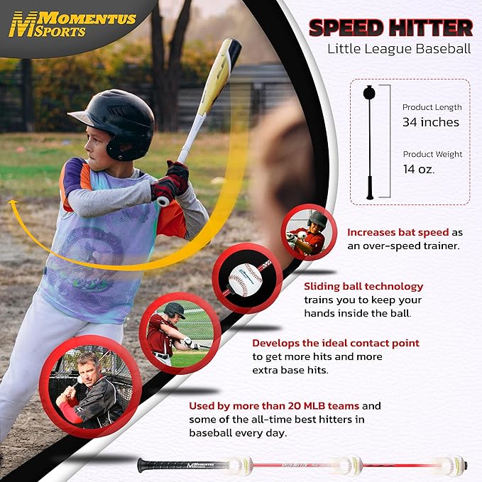 Momentus Speed Hitter Baseball Swing Trainer - Improve Swing Mechanics & Increase Base Hits - Baseball Training Bat