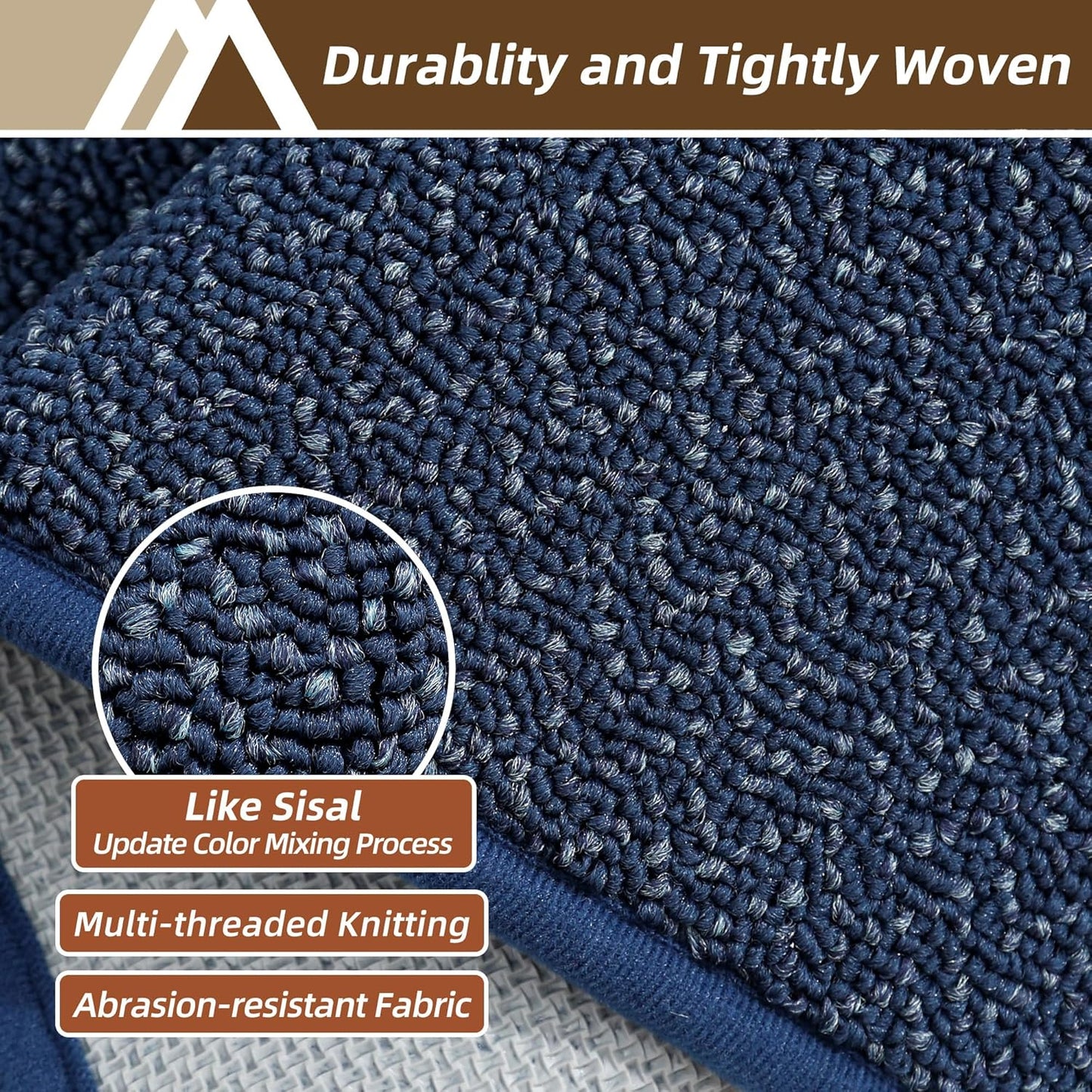 COSY HOMEER Kitchen Rugs and Mats 2PCS Non Slip Kitchen Mats for Floor Washable Stain Resistant Kitchen Runner Rug Sets Absorbent Kitchen Floor Mat 20"x32"+20"x48",Navy Blue