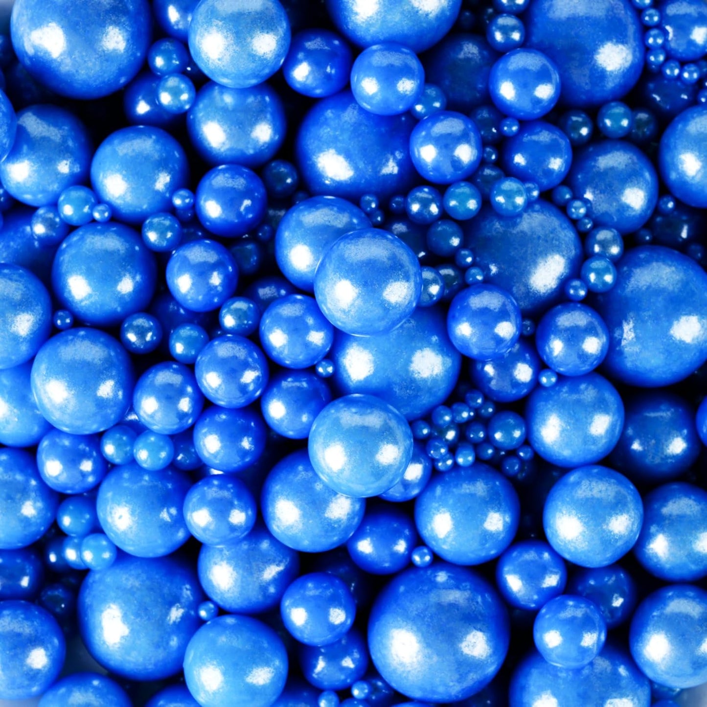 Kasvan Royal Blue Pearl Sugar Sprinkles - Edible Candy Pearls 130g/4.58 Oz, Mix Size, Baking Cake Decorations, Ice Cream Toppings and Cookie Decorating, Wedding Party Chirstmas Supplies (Royal Blue)