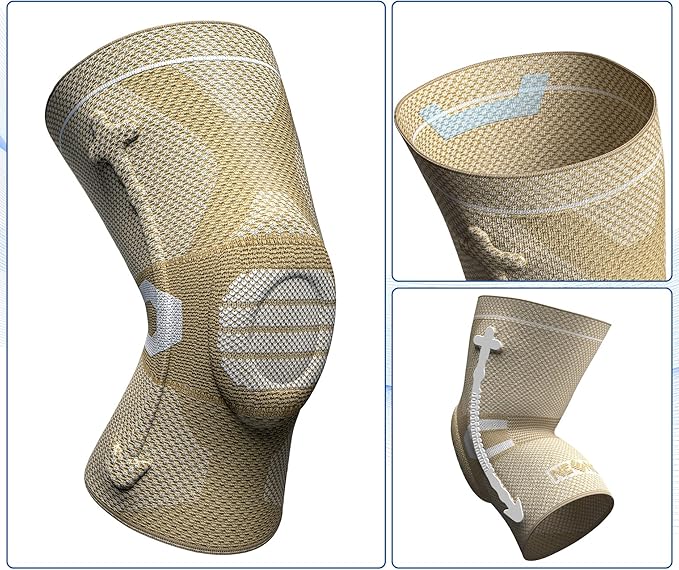 NEENCA Professional Knee Brace for Pain Relief, Medical Knee Compression Sleeve, Knee Support with Horizontal Knit Tech for Meniscus Tear, ACL, Arthritis, Joint Pain, Runner, Workout- FSA/HSA APPROVED