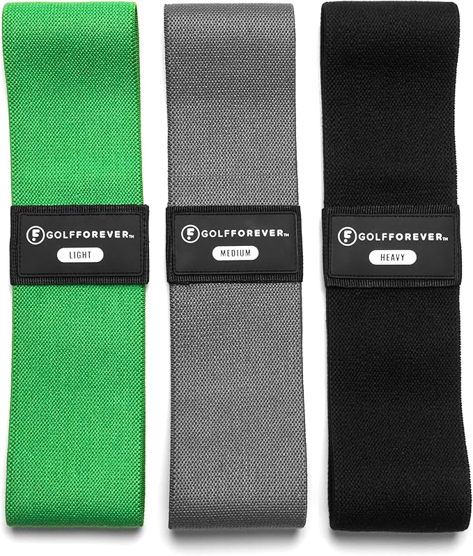 GolfForever Mini Bands Proven by Golfer Scottie Scheffler | Golf Training Premium Fitness Bands | Premium Golf Training Aid to Improve Strength Flexibility & Swing Posture | 3 Resistance Levels | 3pcs