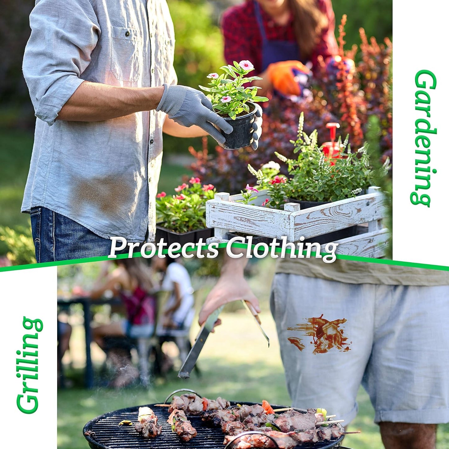 GREEN LIFESTYLE 3 Pack Server Aprons with 3 Pockets - Waist Apron, Waitress Apron for Women and Man, Water Resistant with Long Waist Strap Reinforced Seams, Half Apron (Black)